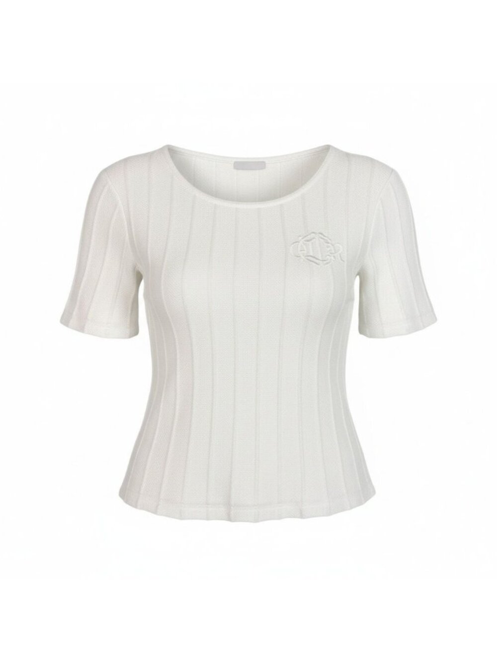 Dior Short Sleeve Knit Summer Sweater Emblem Embroidery White Cotton M